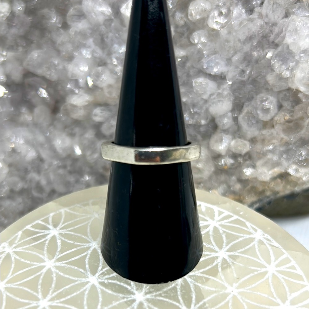 Vintage Hexagon Silver Band Ring